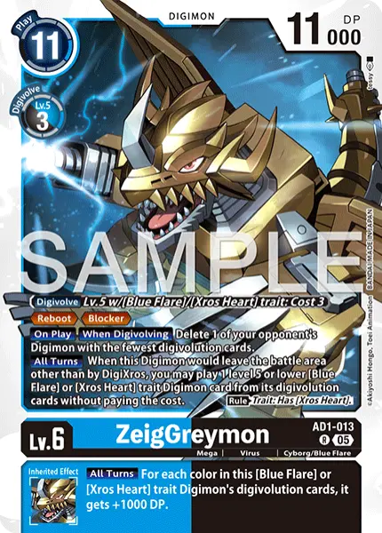 Digimon TCG Card 'AD1-013' 'ZeigGreymon'