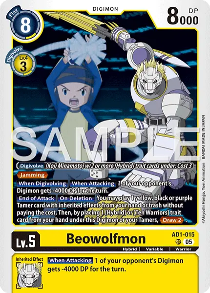 Digimon TCG Card 'AD1-015' 'Beowolfmon'