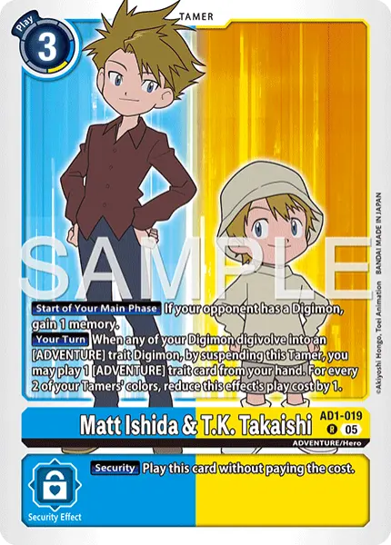 Digimon TCG Card 'AD1-019' 'Matt Ishida & T.K. Takaishi'