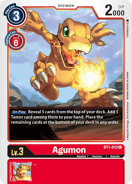 Digimon TCG Card BT1-010 Agumon