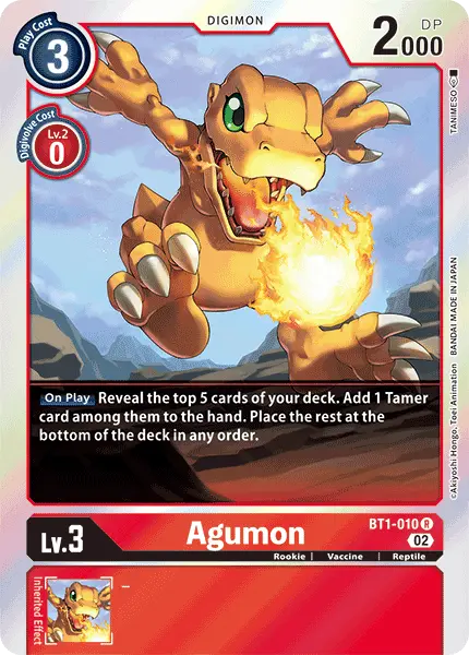 Digimon TCG Card 'BT1-010_P4' 'Agumon'