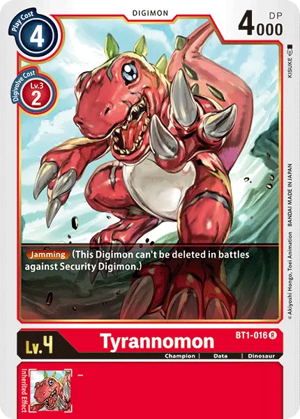 Digimon TCG Card BT1-016 Tyrannomon