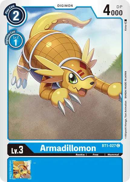 Digimon TCG Card 'BT1-027' 'Armadillomon'