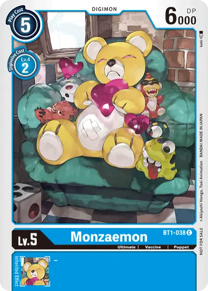 Digimon TCG Card BT1-038_P1 Monzaemon