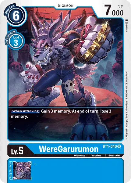 Digimon TCG Card 'BT1-040' 'WereGarurumon'