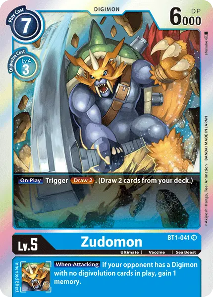 Digimon TCG Card BT1-041 Zudomon