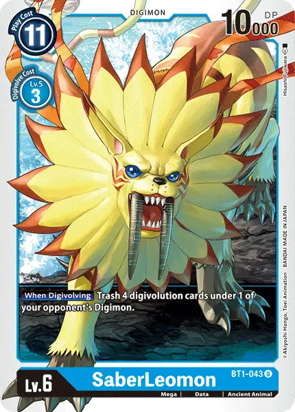 Digimon TCG Card BT1-043 SaberLeomon