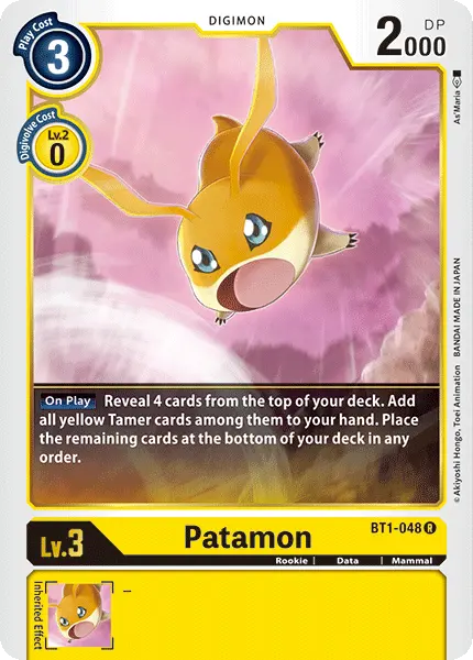 Digimon TCG Card 'BT1-048' 'Patamon'