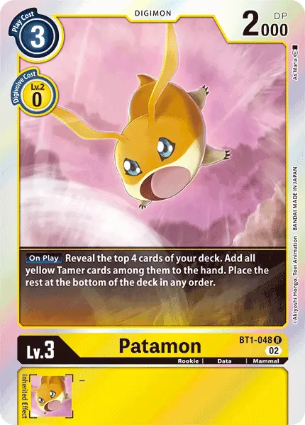 Digimon TCG Card 'BT1-048_P2' 'Patamon'