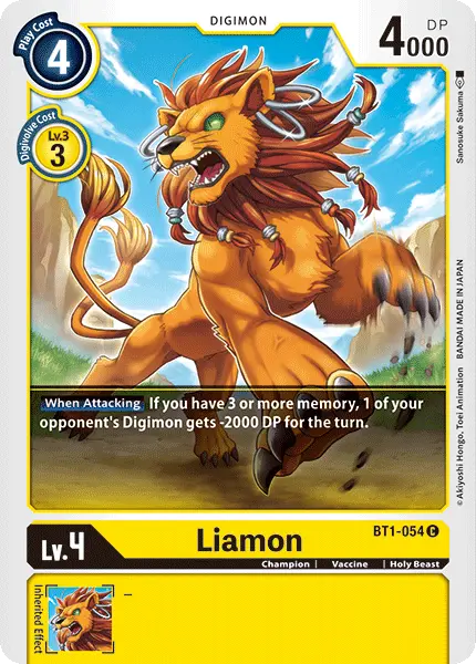 Digimon TCG Card 'BT1-054' 'Liamon'