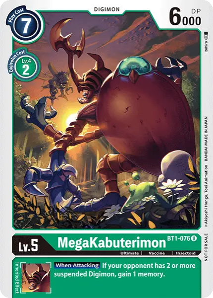 Digimon TCG Card BT1-076_P2 MegaKabuterimon