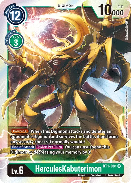 Digimon TCG Card BT1-081 HerculesKabuterimon