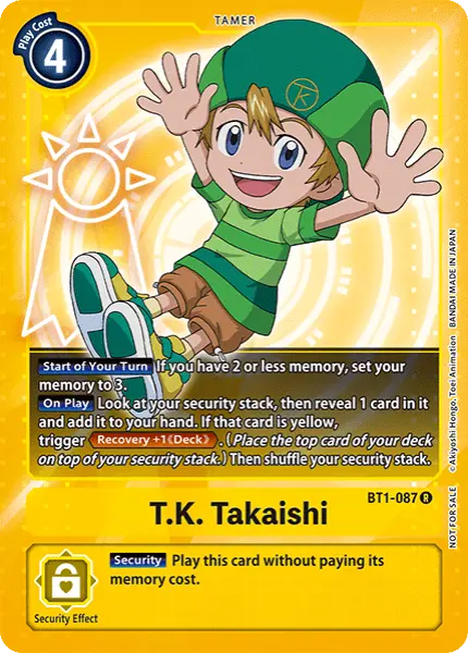 Digimon TCG Card 'BT1-087_P2' 'T.K. Takaishi'