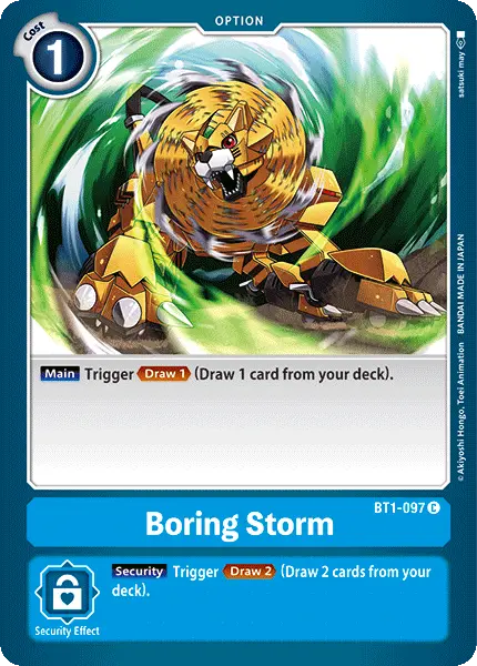 Digimon TCG Card BT1-097 Boring Storm