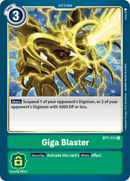 Digimon TCG Card 'BT1-111' 'Giga Blaster'