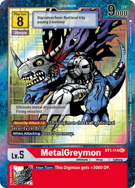 Digimon TCG Card BT1-114_P1 MetalGreymon