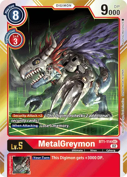 Digimon TCG Card 'BT1-114_P2' 'MetalGreymon'