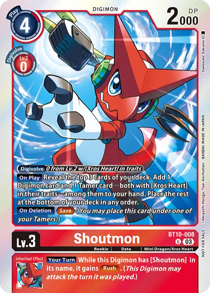 Digimon TCG Card 'BT10-008_P2' 'Shoutmon'