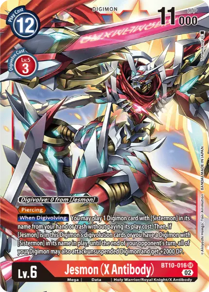 Digimon TCG Card 'BT10-016' 'Jesmon (X Antibody)'