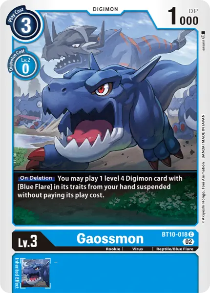 Digimon TCG Card 'BT10-018' 'Gaossmon'