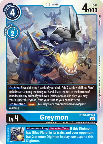 Digimon TCG Card 'BT10-019' 'Greymon'