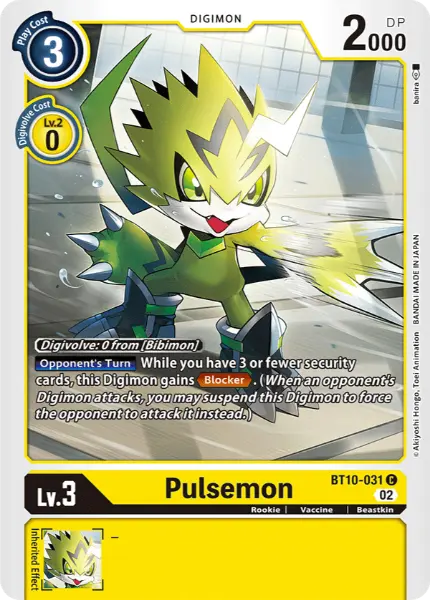 Digimon TCG Card 'BT10-031' 'Pulsemon'