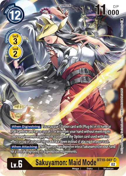 Digimon TCG Card BT10-041_P1 Sakuyamon: Maid Mode