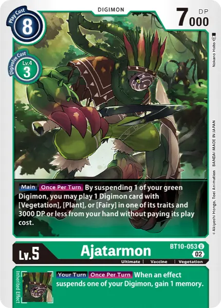 Digimon TCG Card BT10-053 Ajatarmon