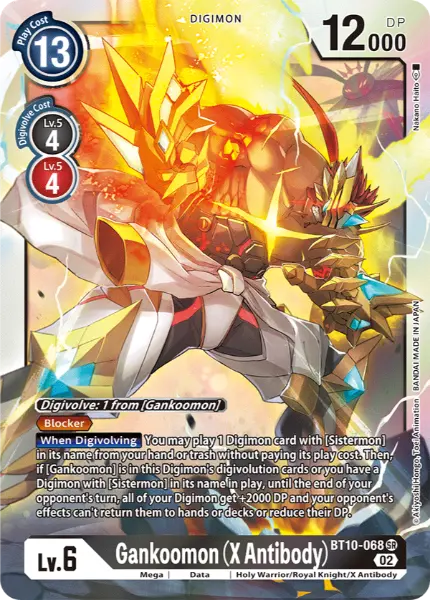 Digimon TCG Card BT10-068 Gankoomon (X Antibody)