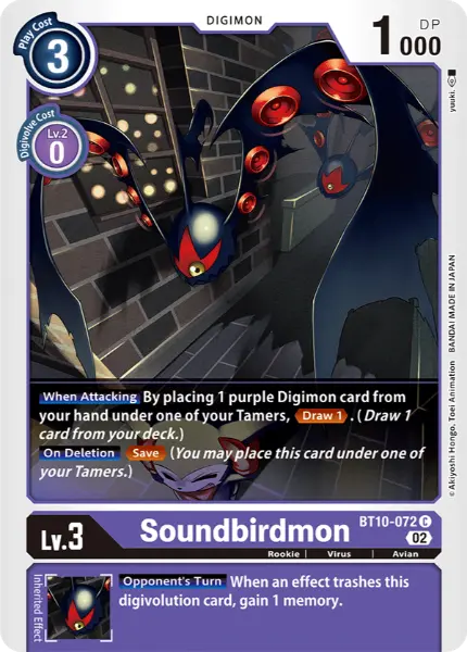 Digimon TCG Card 'BT10-072' 'Soundbirdmon'