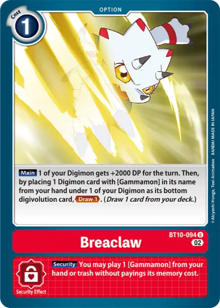 Digimon TCG Card 'BT10-094' 'Breaclaw'