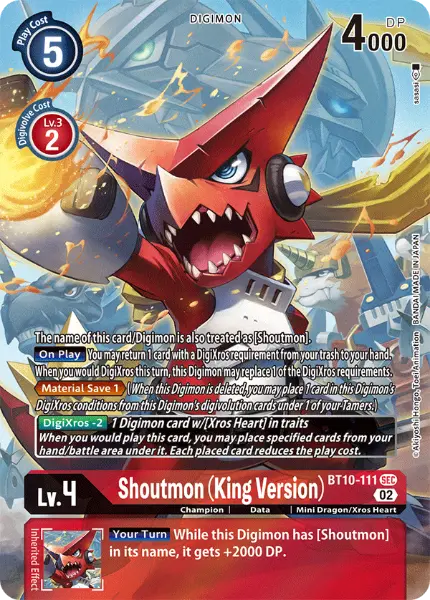 Digimon TCG Card 'BT10-111_P1' 'Shoutmon (King Ver.)'