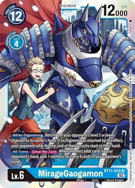 Deck MirageGaogamon - 4th with preview of card BT11-033