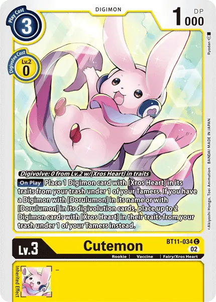 Digimon TCG Card BT11-034 Cutemon