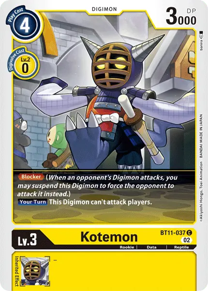 Digimon TCG Card 'BT11-037' 'Kotemon'