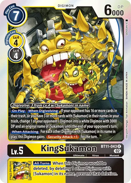 Deck BT11 KingSukamon with preview of card BT11-043