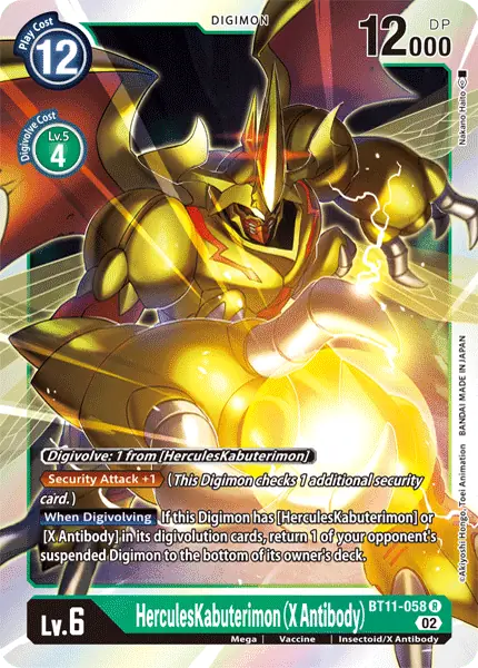 Digimon TCG Card 'BT11-058' 'HerculesKabuterimon (X Antibody)'