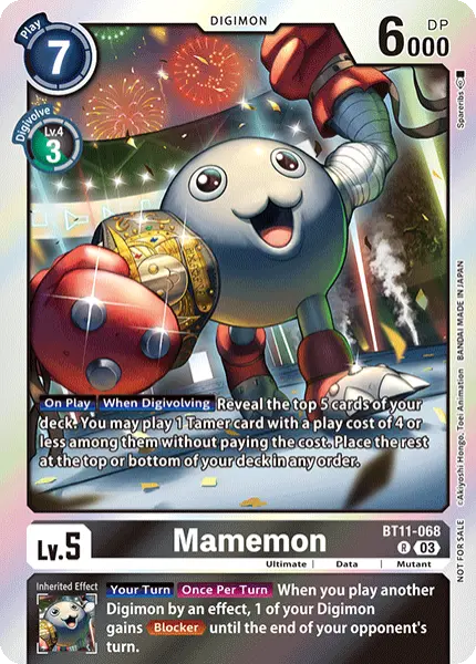 Digimon TCG Card 'BT11-068_P1' 'Mamemon'