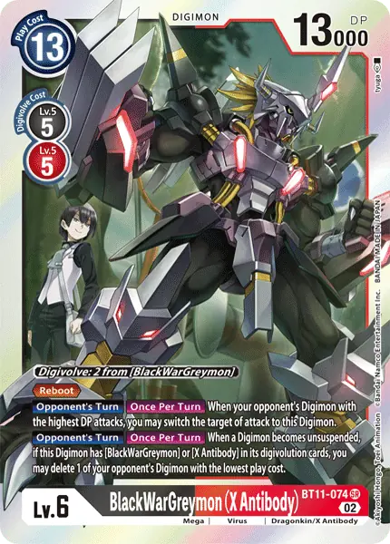 Deck BT11 BlackWarGreymon Black with preview of card BT11-074