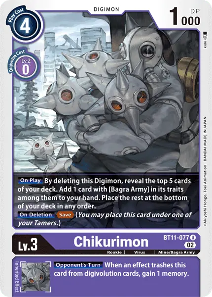 Digimon TCG Card BT11-077 Chikurimon