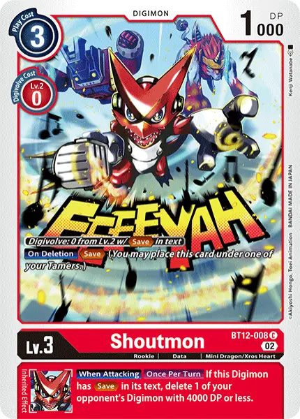 Digimon TCG Card BT12-008 Shoutmon