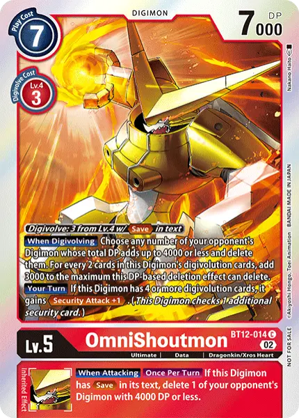 Digimon TCG Card BT12-014_P1 OmniShoutmon