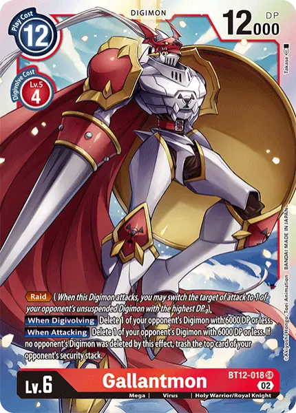 Deck BT12 Gallantmon with preview of card BT12-018