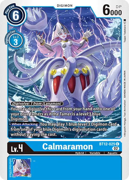 Digimon TCG Card 'BT12-025' 'Calmaramon'