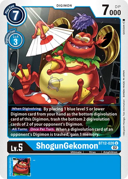 Digimon TCG Card BT12-026 ShogunGekomon