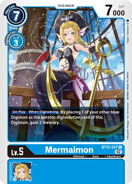 Digimon TCG Card 'BT12-027' 'Mermaimon'