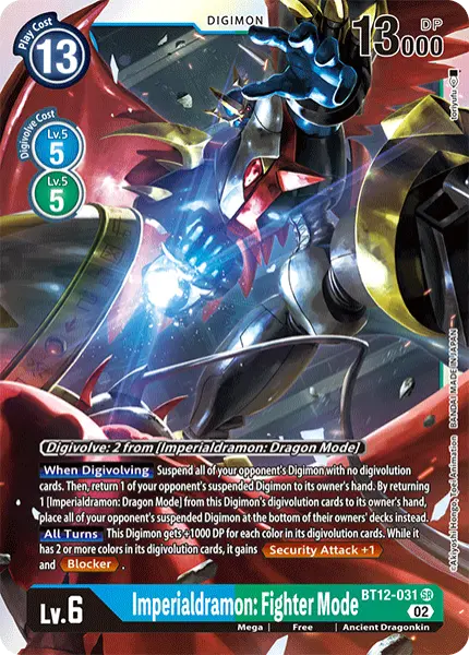 Digimon TCG Card BT12-031 Imperialdramon Fighter Mode