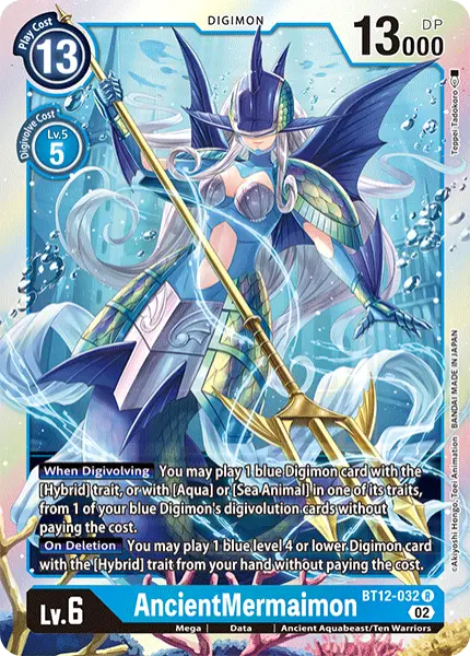 Digimon TCG Card BT12-032 AncientMermaimon