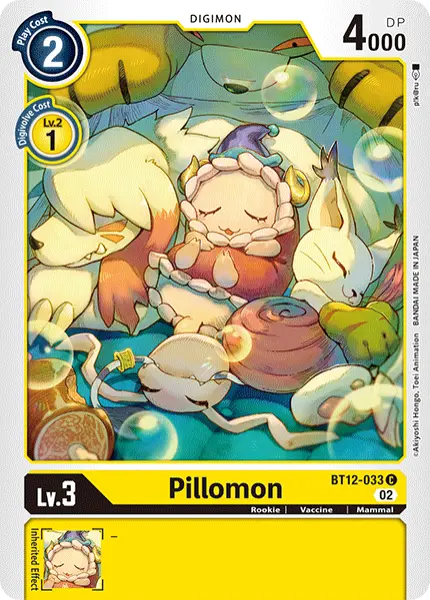 Digimon TCG Card BT12-033 Pillomon