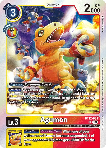 Digimon TCG Card BT12-034_P1 Agumon